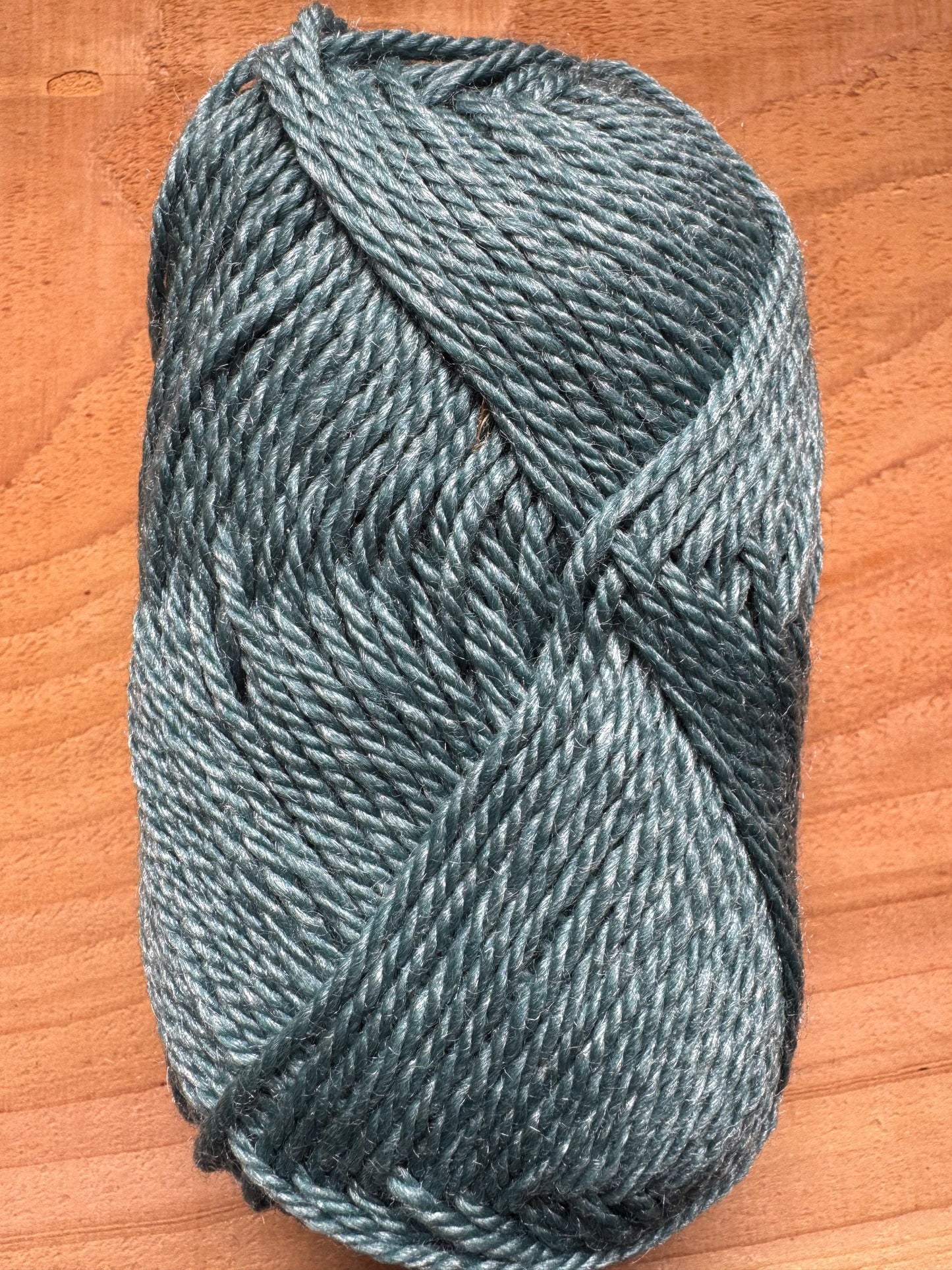DK weight yarn. Merino Wool and Tussah Silk Blend. 50g. 120 yards. Stillwater
