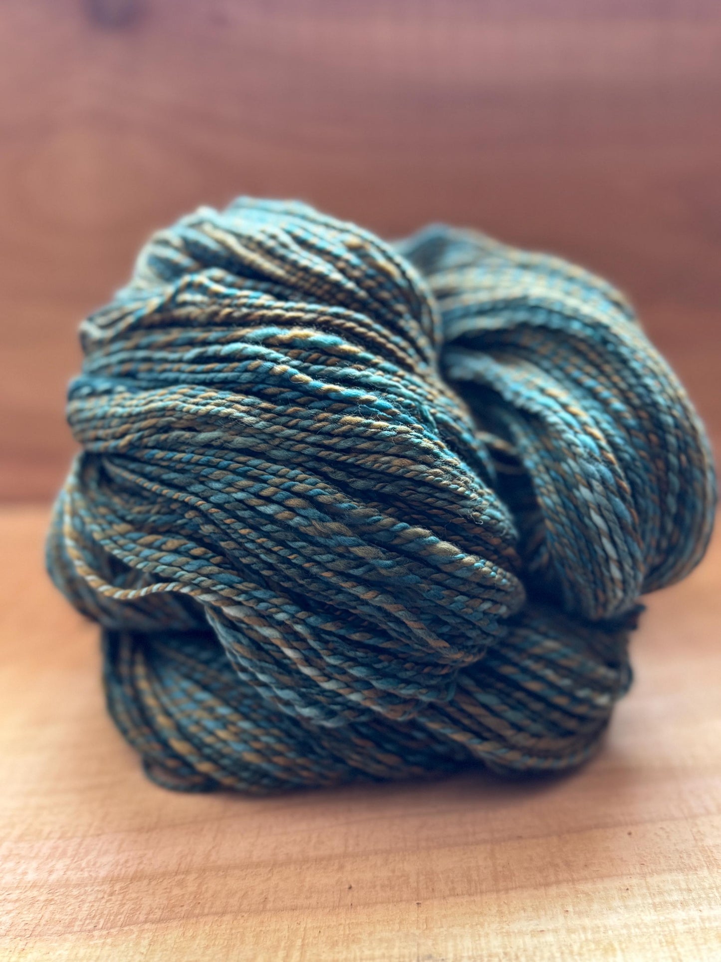 Handspun Yarn – Superfine Merino, 564 Yards, 2-Ply Sport Weight – “Sagefire”
