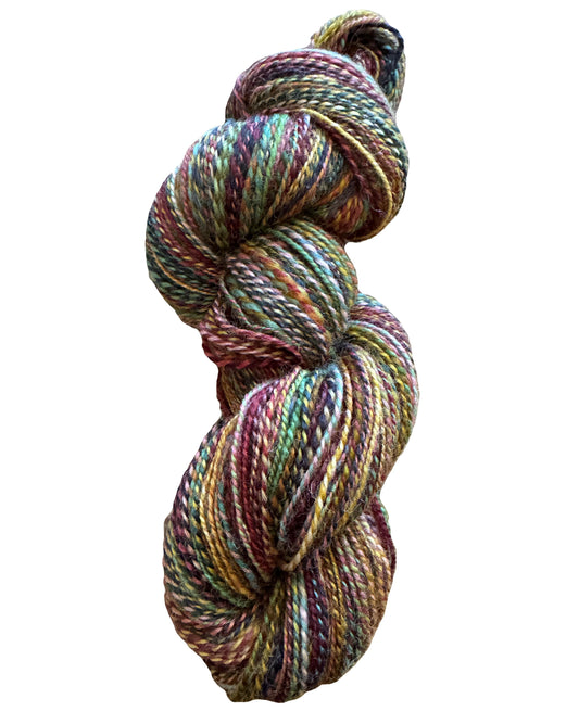 Handspun Yarn. Hand dyed. Corriedale Wool. Gnome Home DK Weight. 270 yards