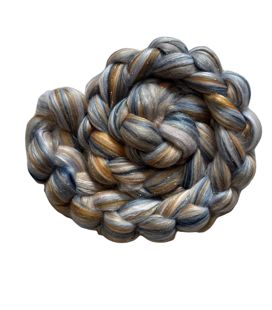 Toasted Blueberry Muffin: Merino, Bamboo, Mulberry Silk, and Stellina 4oz.