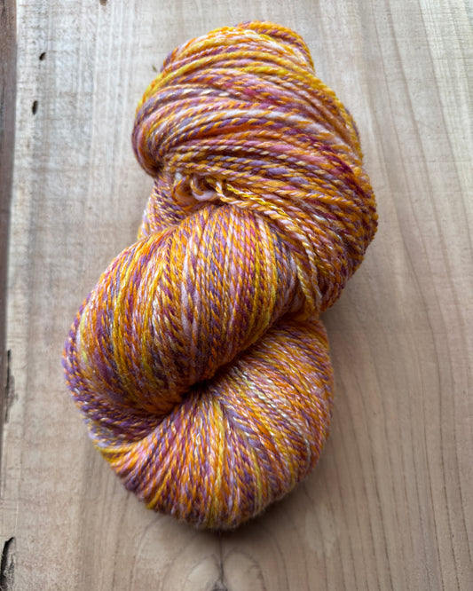 Sunset Grove – Handspun Polwarth/Merino/Bamboo – Sport Weight – 771 yds / 15 WPI