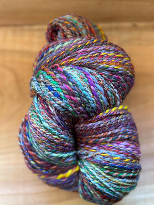 Handspun Yarn – Wool Blend, 504 Yards, 2-Ply Worsted Weight – “Tavern Song”