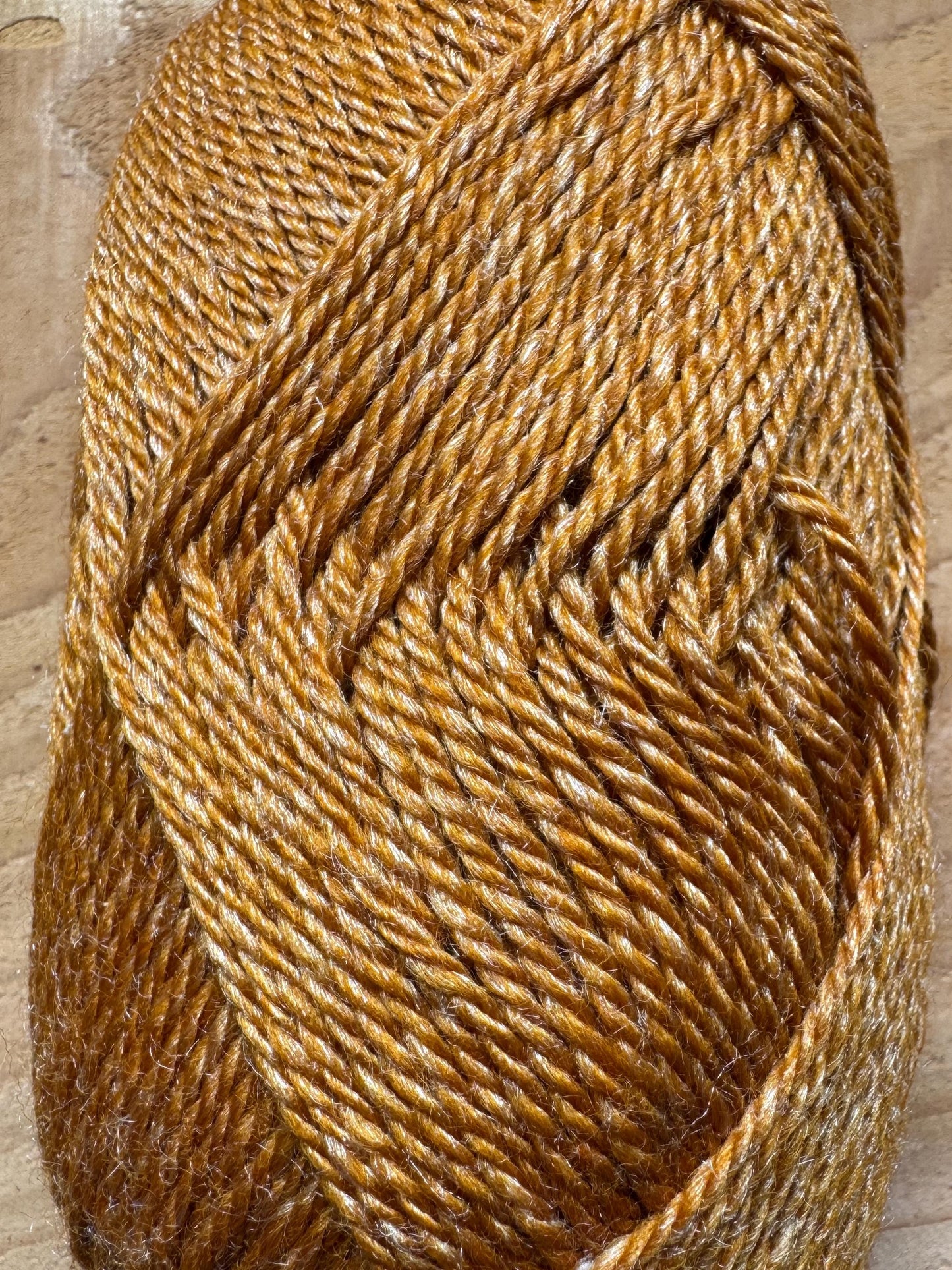 DK weight yarn. Merino Wool and Tussah Silk Blend. 50g. 120 yards. Amberwood
