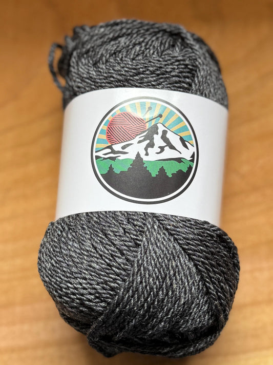 DK weight yarn. Merino Wool and Tussah Silk Blend. 50g. 120 yards. Obsidian Ridge