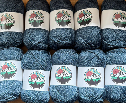 DK weight yarn. 10 pack bundle. 1200 yards. Merino Wool Tussah Silk. Twilight Ledge