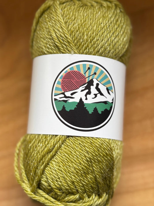 DK weight yarn. Merino Wool and Tussah Silk Blend. 50g. 120 yards. Lichenburst