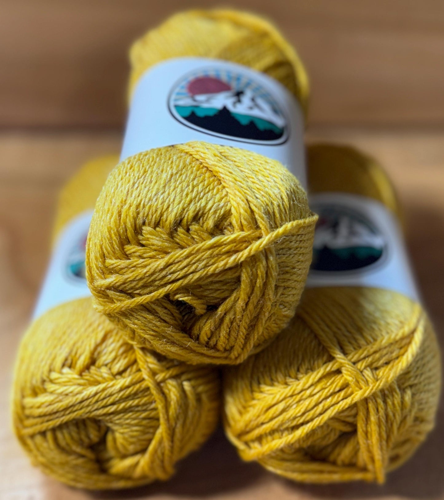 DK weight yarn. Merino Wool and Tussah Silk Blend. 50g. 120 yards. Hearthgold