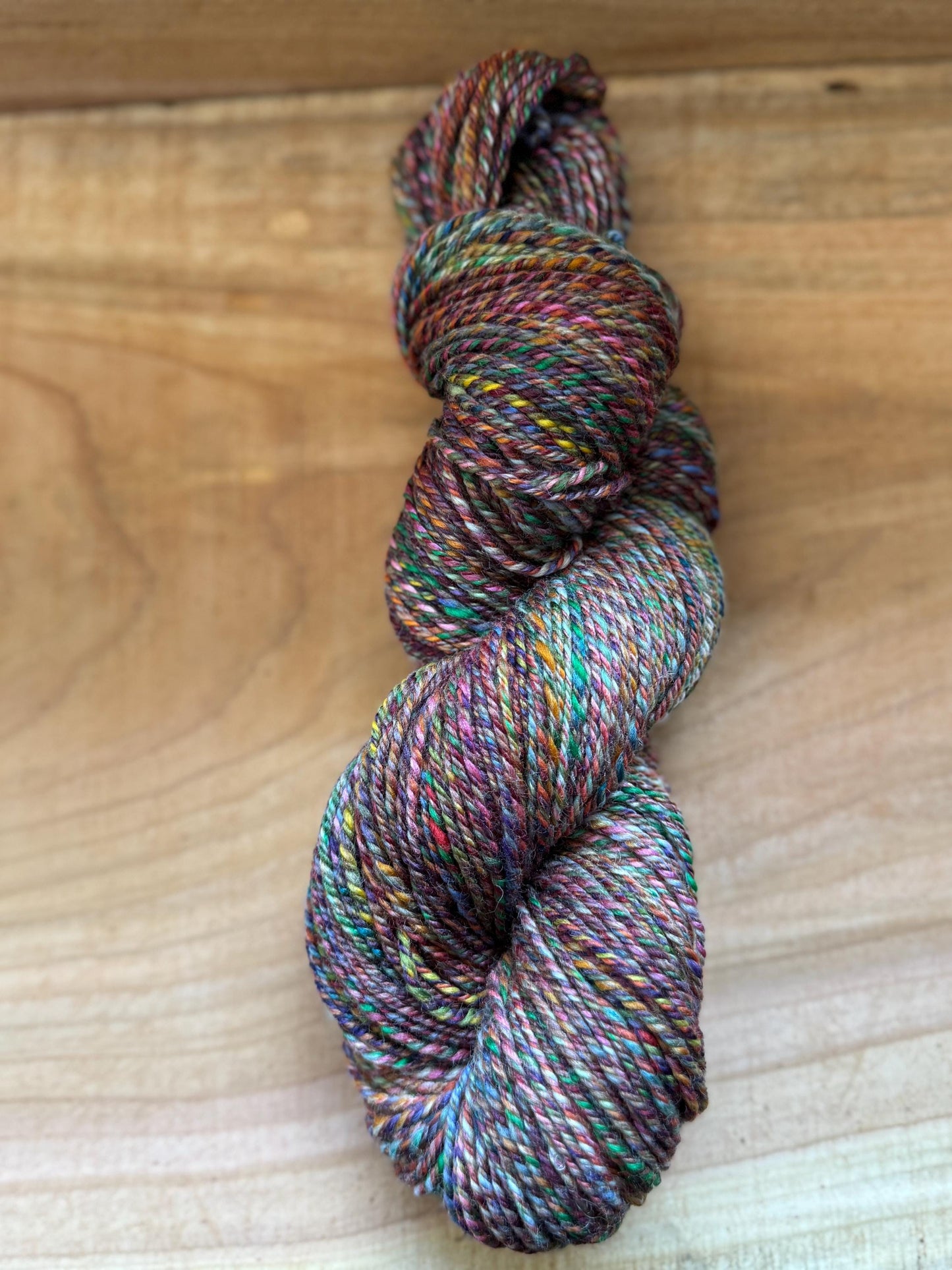 Handspun Yarn – Merino/Silk/Flax Blend, 200 Yards, 3-Ply Worsted – “Shadow Birch"