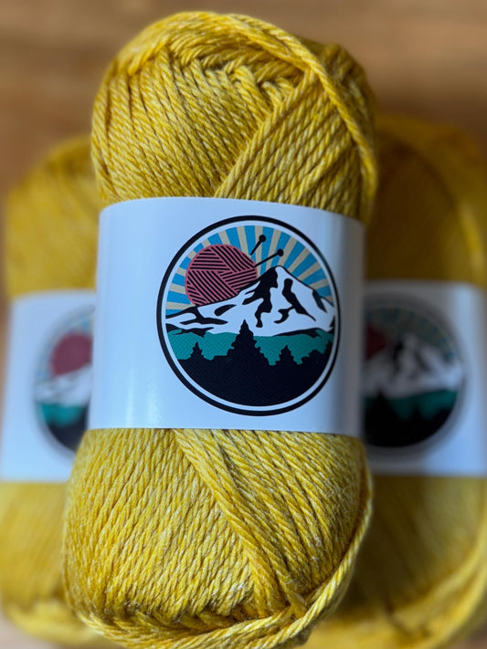 DK weight yarn. Merino Wool and Tussah Silk Blend. 50g. 120 yards. Hearthgold