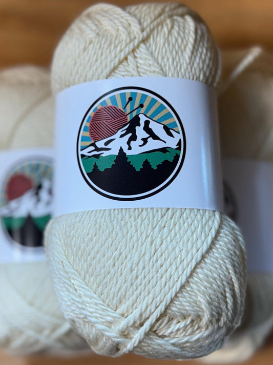 DK weight yarn. Merino Wool and Tussah Silk Blend. 50g. 120 yards. Bonecreek